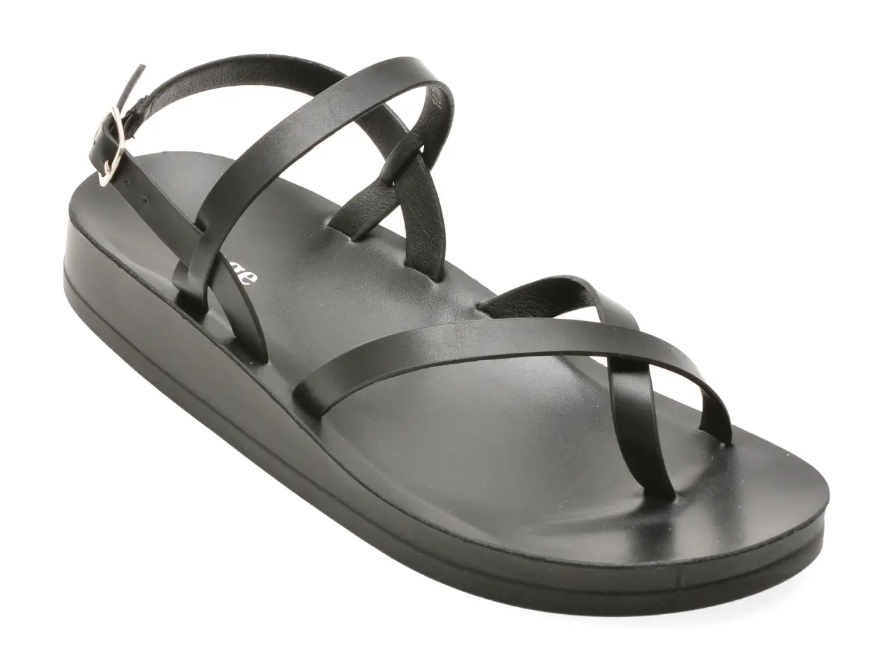 Sandale IMAGE negre, 10728, din piele ecologica