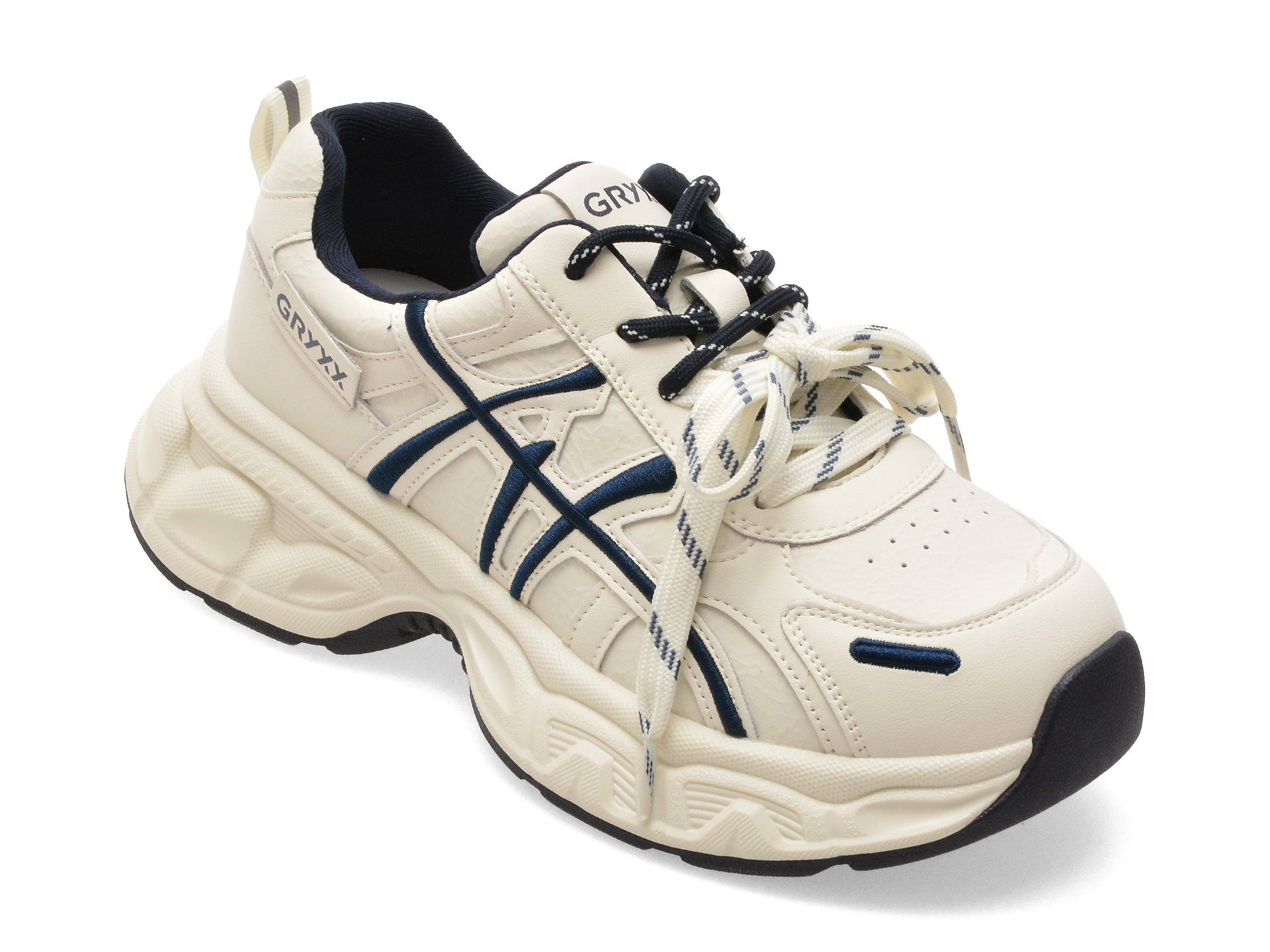 Pantofi sport GRYXX albi, Q3678, din piele naturala