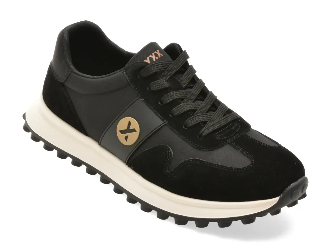Pantofi sport GRYXX negri, 58373, din material textil si piele naturala