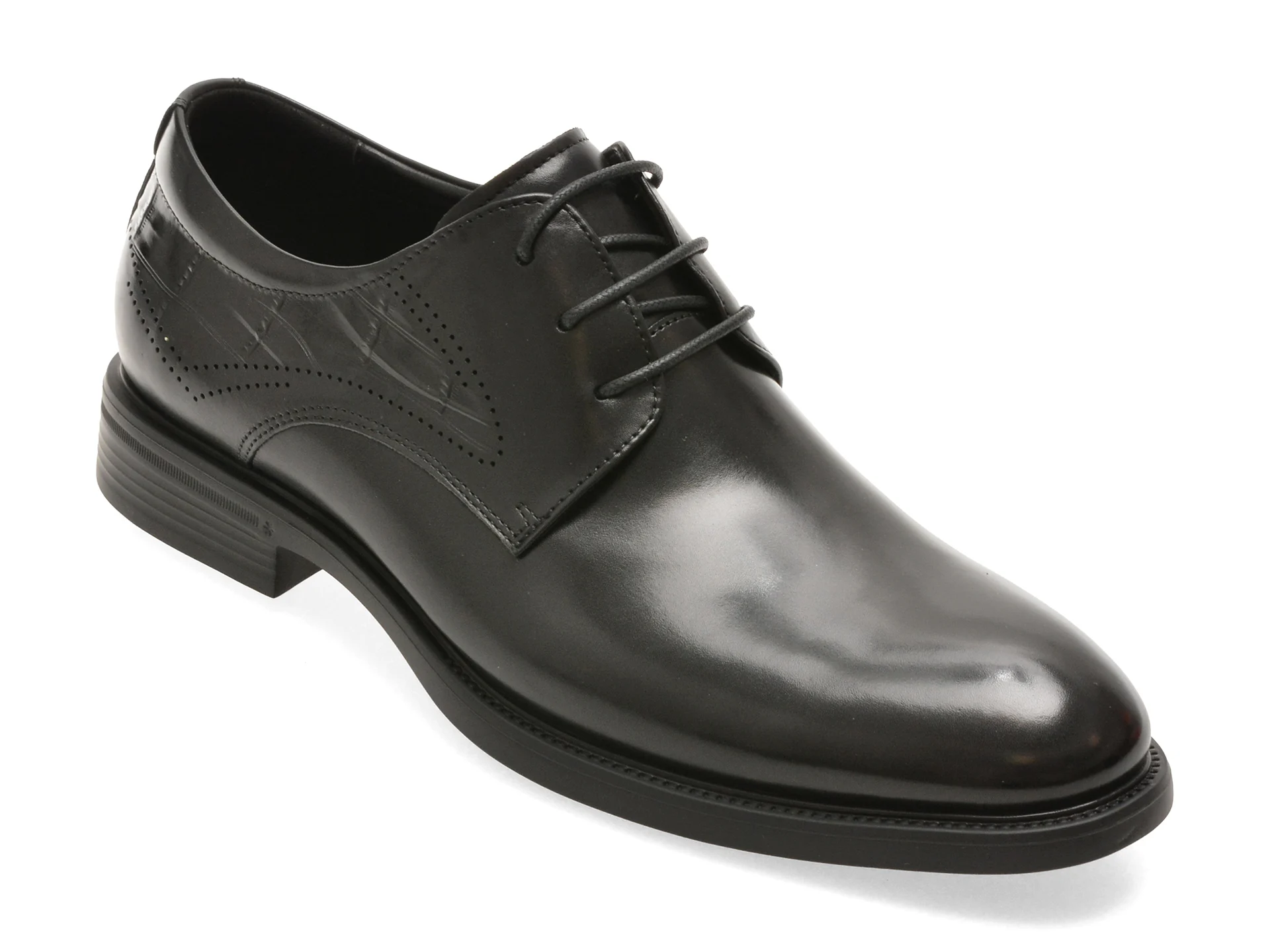 Pantofi eleganti EPICA PREMIUM negri, 26A68, din piele naturala