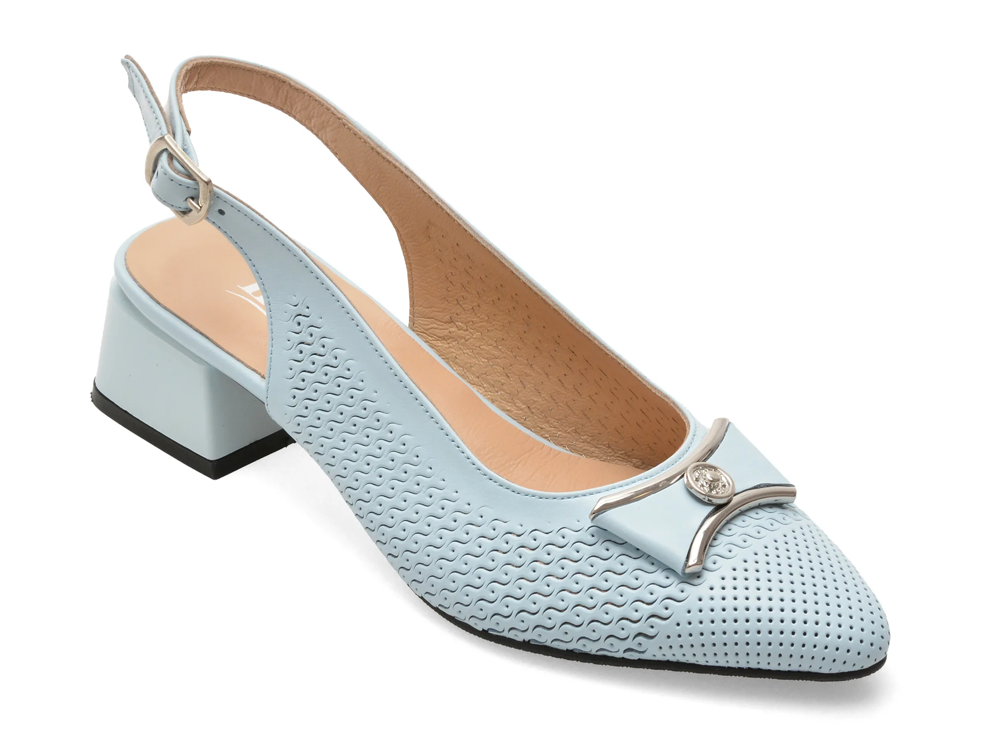 Pantofi eleganti IMAGE albastri, 6192431, din piele naturala
