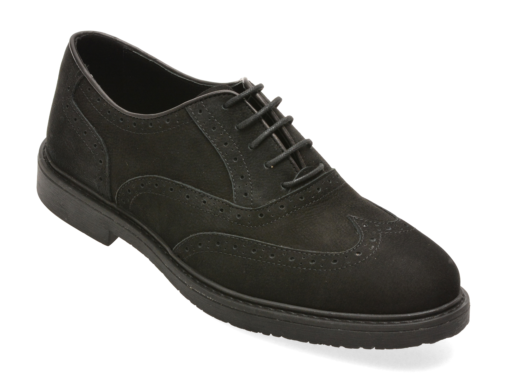Pantofi eleganti BITE THE BULLET negri, EF88, din nabuc