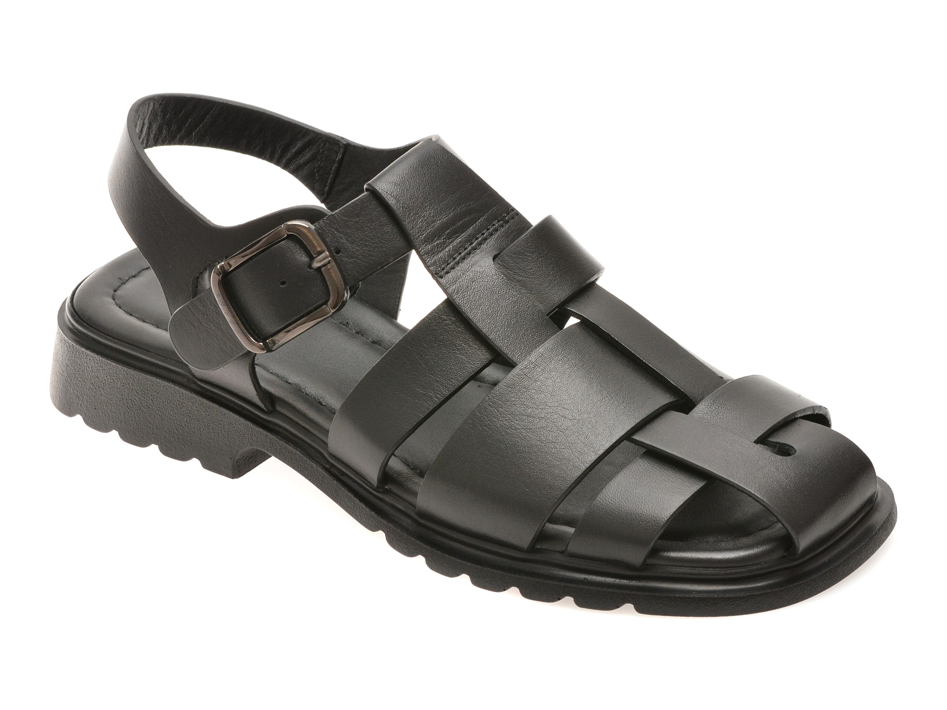 Sandale EPICA negre, 1766138, din piele naturala