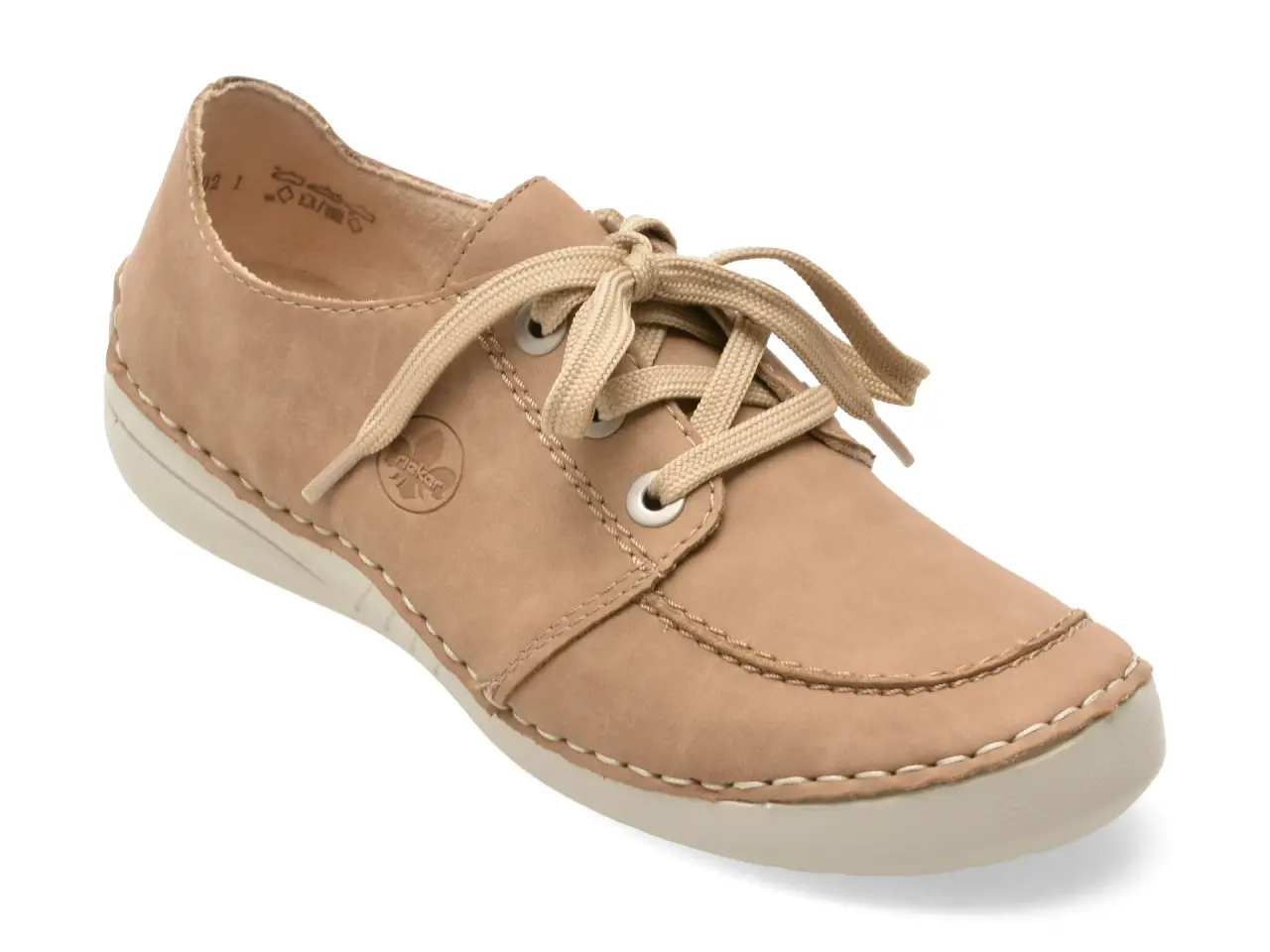 Mocasini RIEKER bej, 52545, din piele ecologica