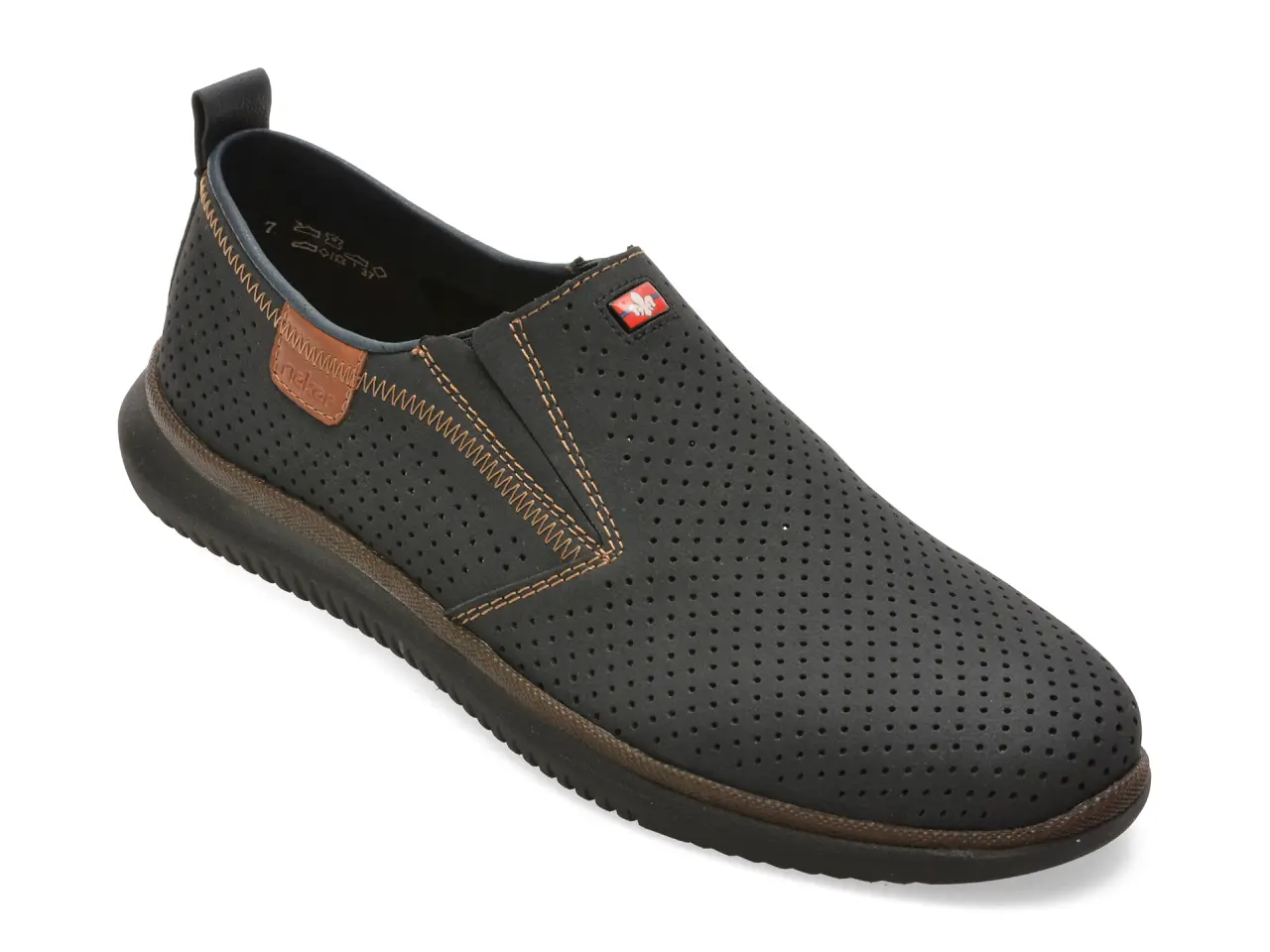 Pantofi RIEKER bleumarin, 10452, din piele naturala