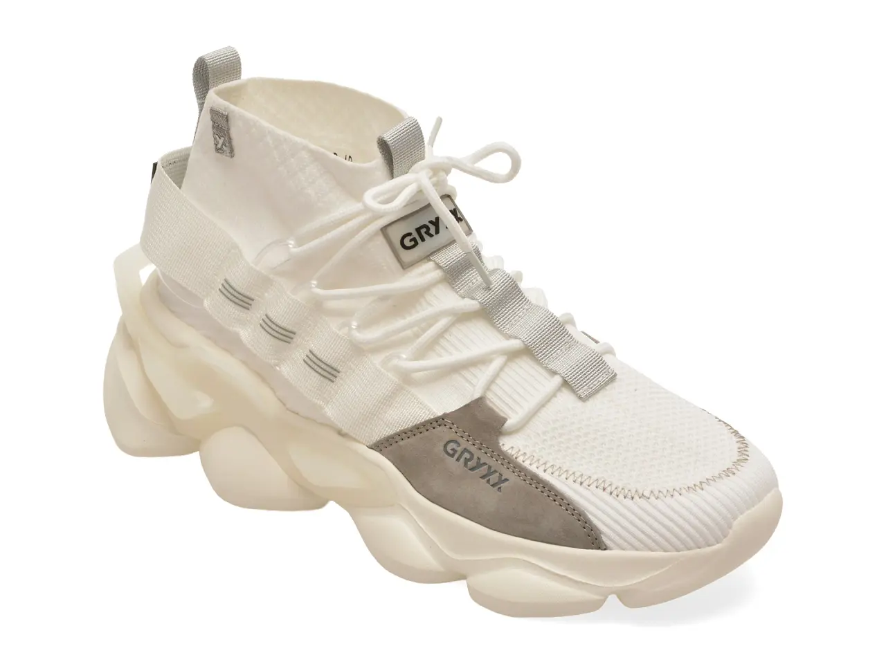 Pantofi sport GRYXX albi, 25344, din material textil
