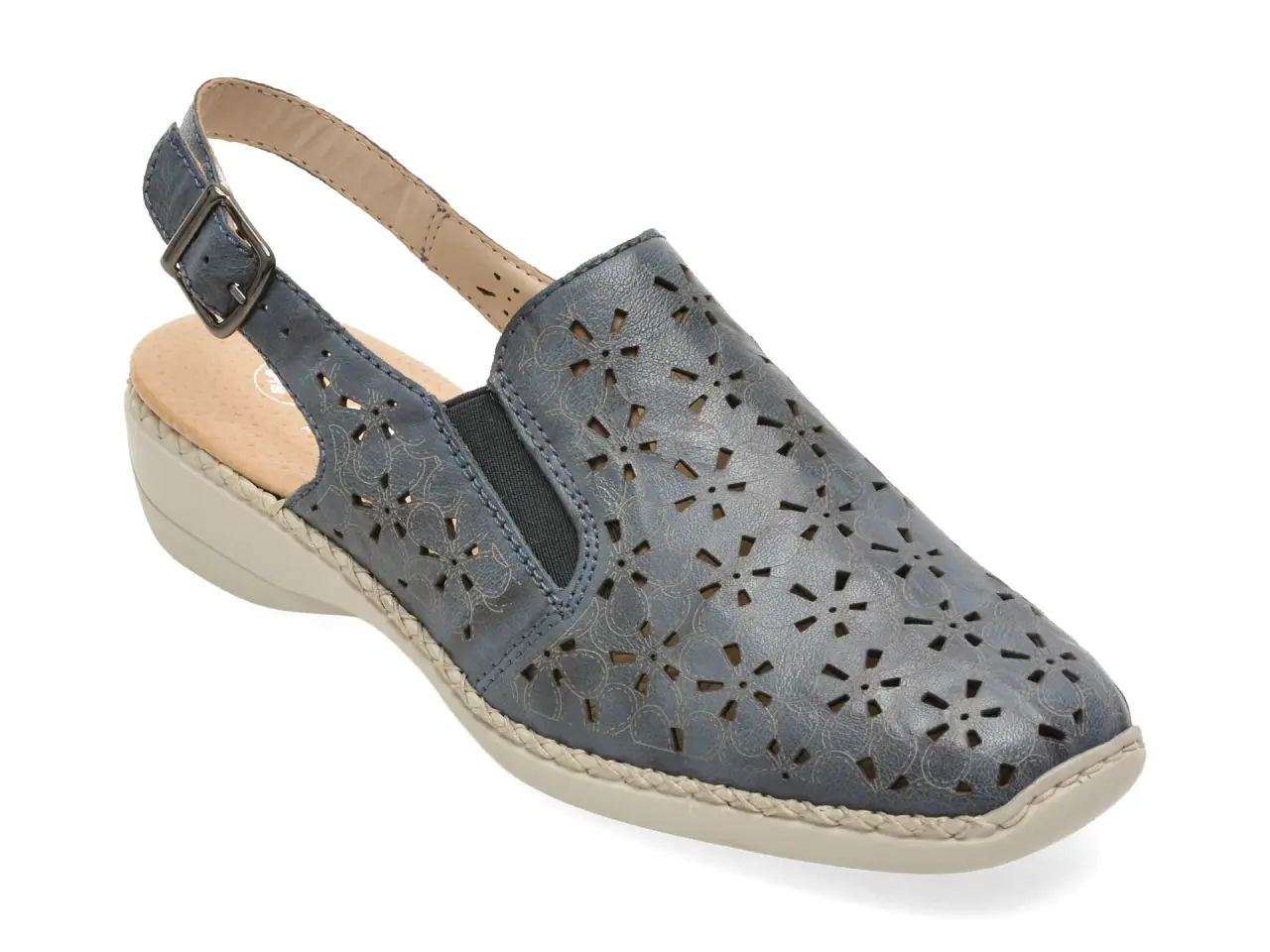 Pantofi RIEKER bleumarin, 41371, din piele naturala
