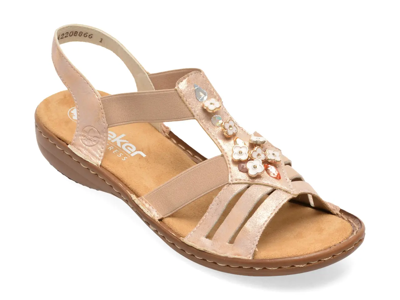 Sandale RIEKER roz, 60855, din piele ecologica