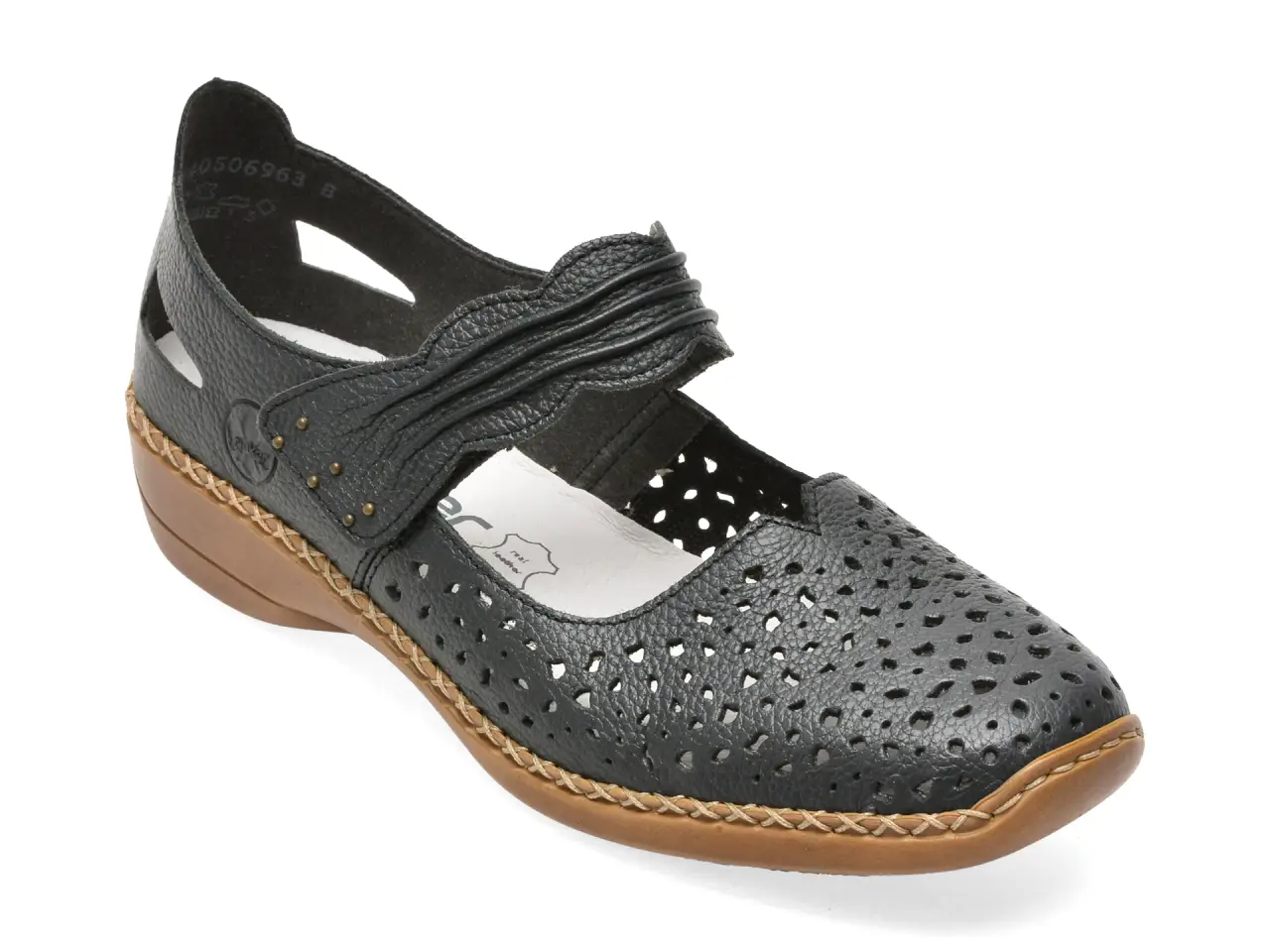 Pantofi RIEKER bleumarin, 41399, din piele naturala