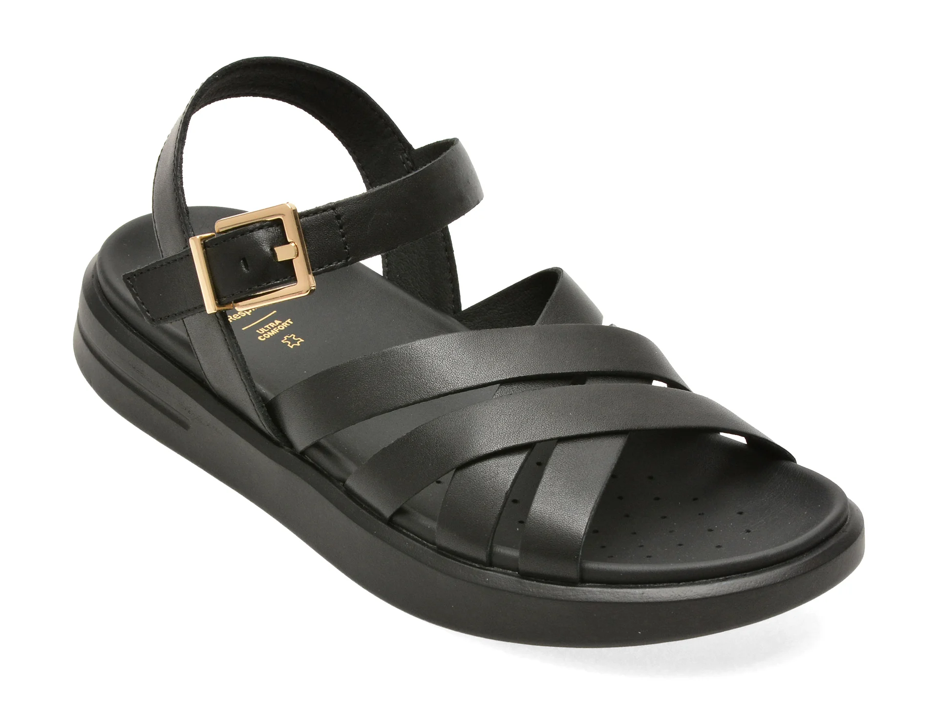 Sandale GEOX negre, D35PAB, din piele naturala