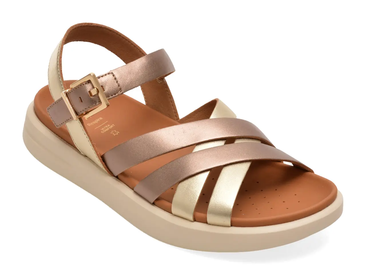 Sandale GEOX bej, D35PAB, din piele naturala