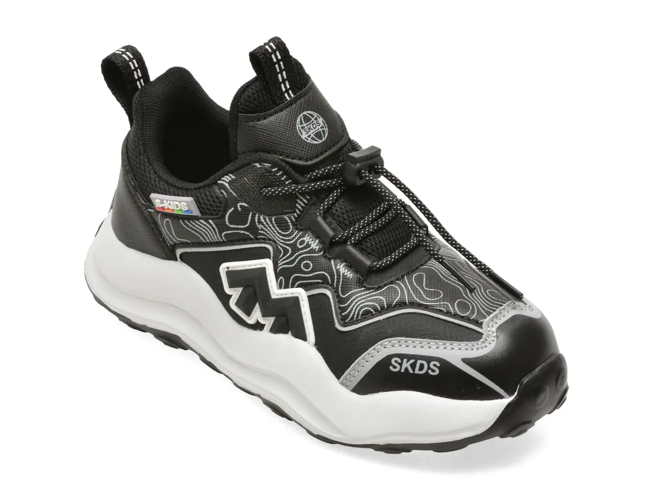 Pantofi sport SELECTION KIDS negri, W986, din piele ecologica