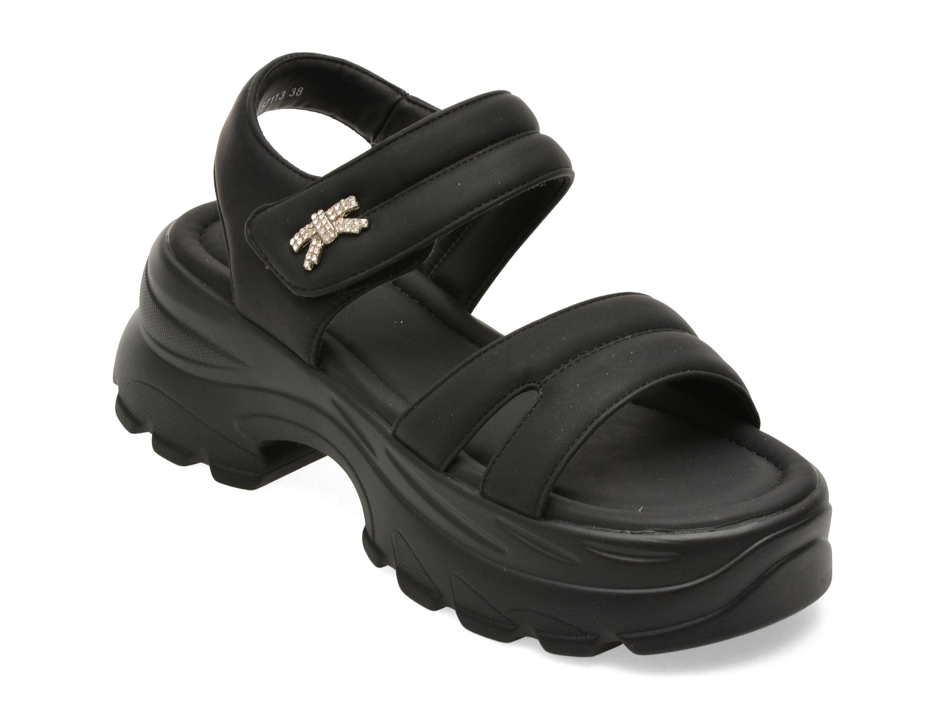 Sandale FLAVIA PASSINI negre, 57113, din piele ecologica