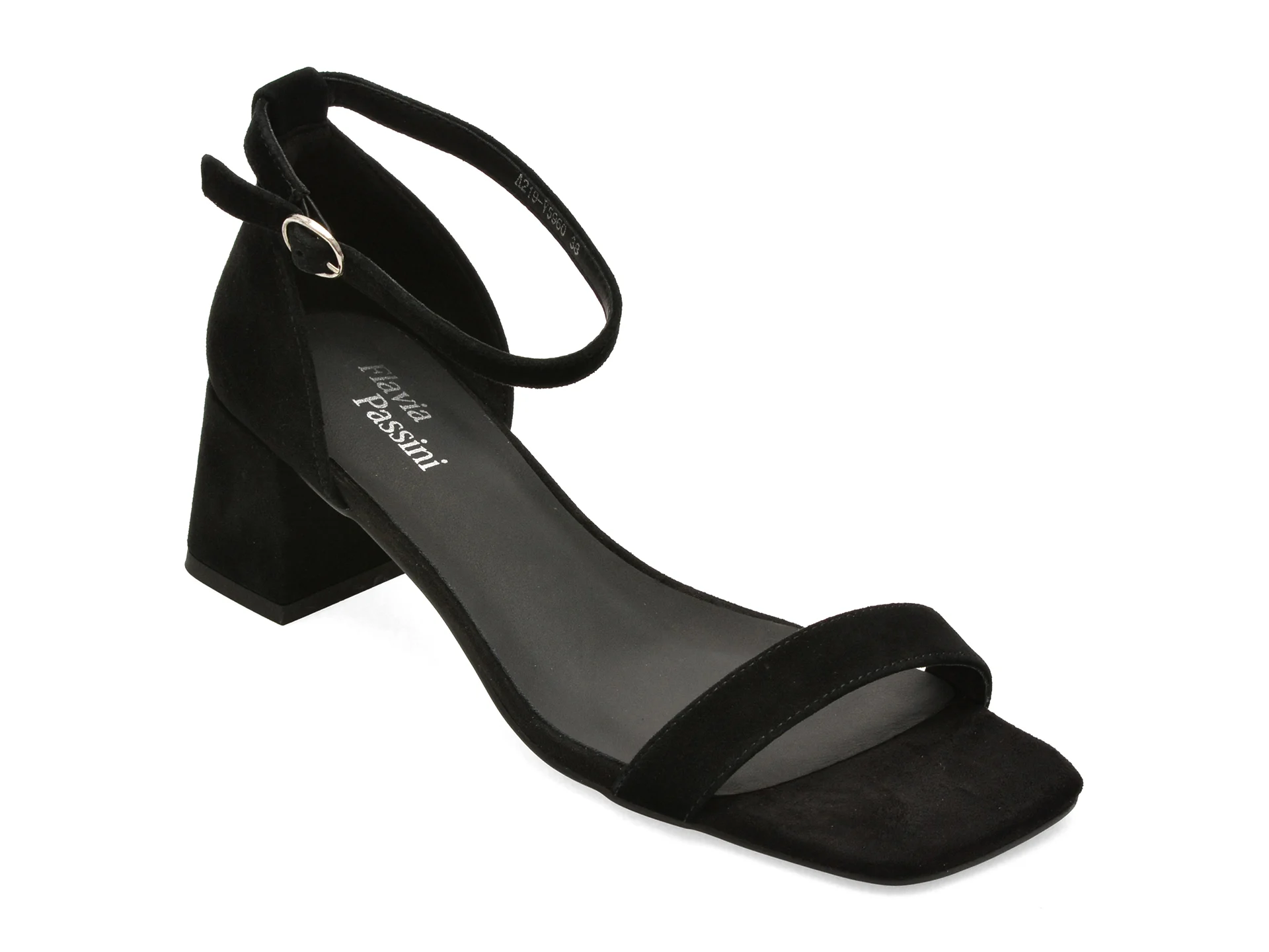 Sandale elegante FLAVIA PASSINI negre, A219, din piele intoarsa