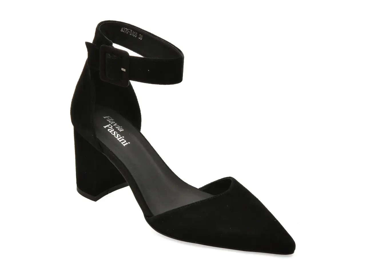 Pantofi eleganti FLAVIA PASSINI negri, A370, din piele intoarsa