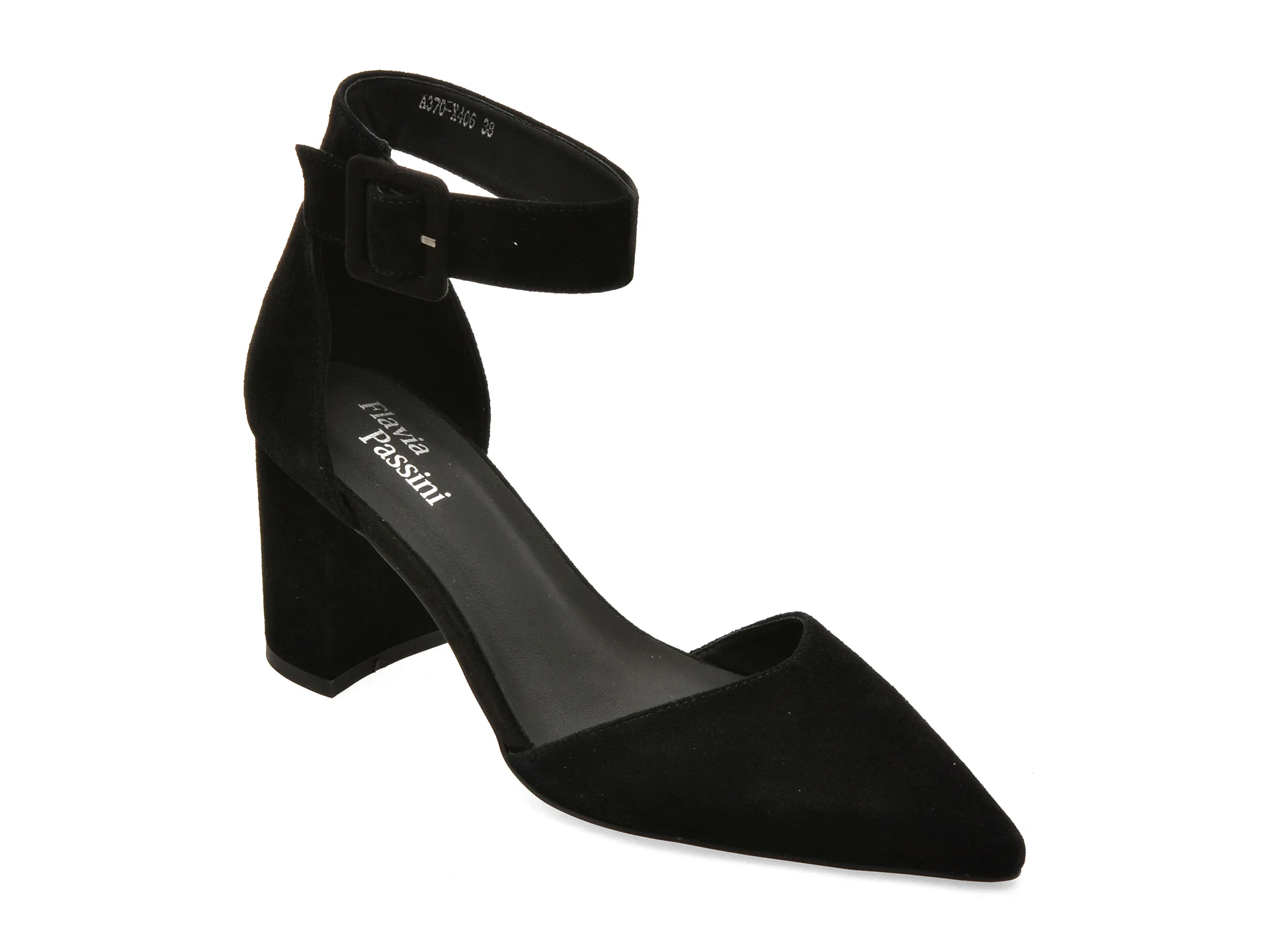Pantofi eleganti FLAVIA PASSINI negri, A370, din piele intoarsa