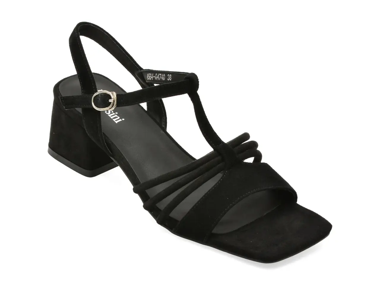 Sandale elegante FLAVIA PASSINI negre, A584, din piele intoarsa