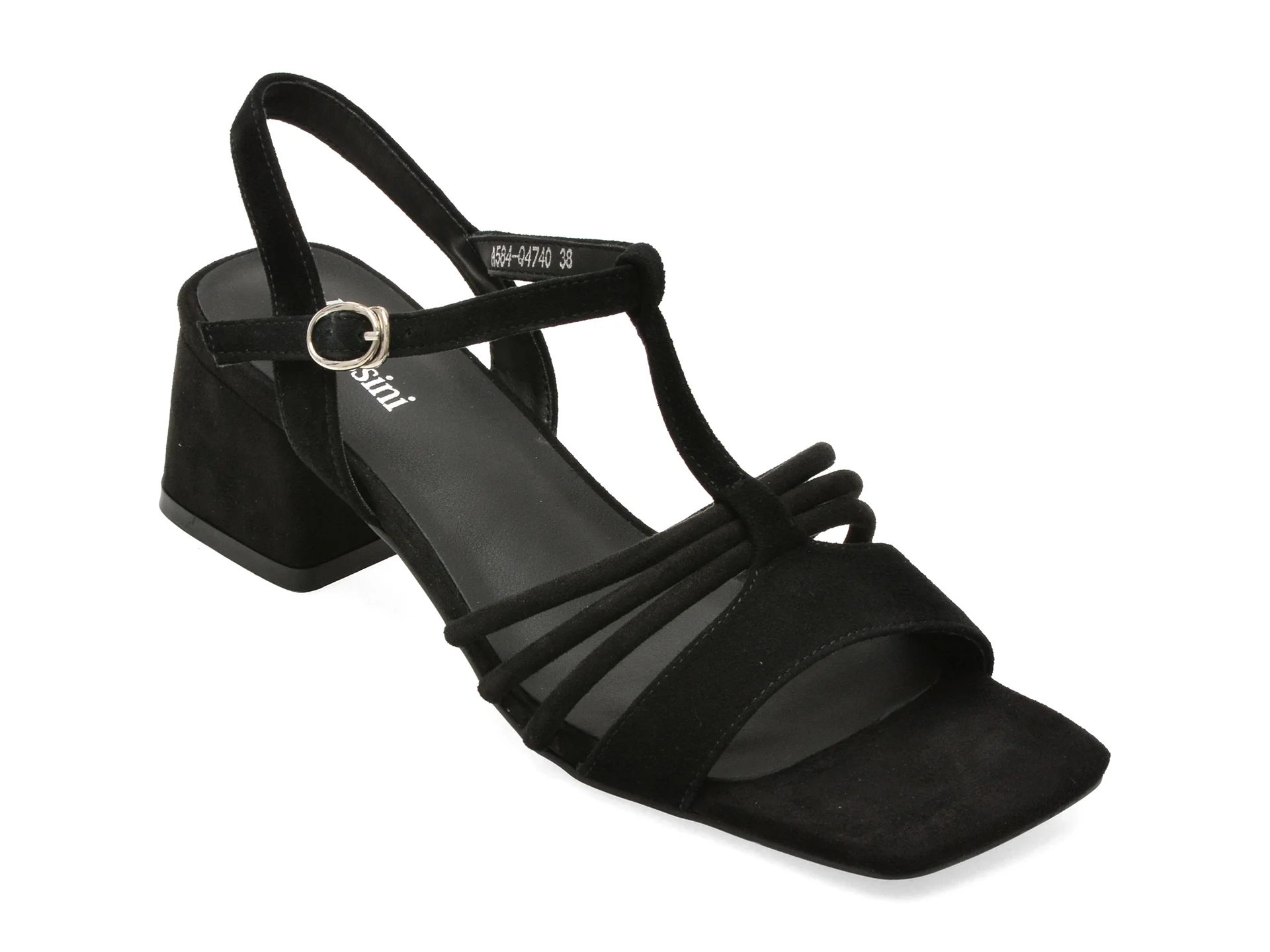 Sandale elegante FLAVIA PASSINI negre, A584, din piele intoarsa