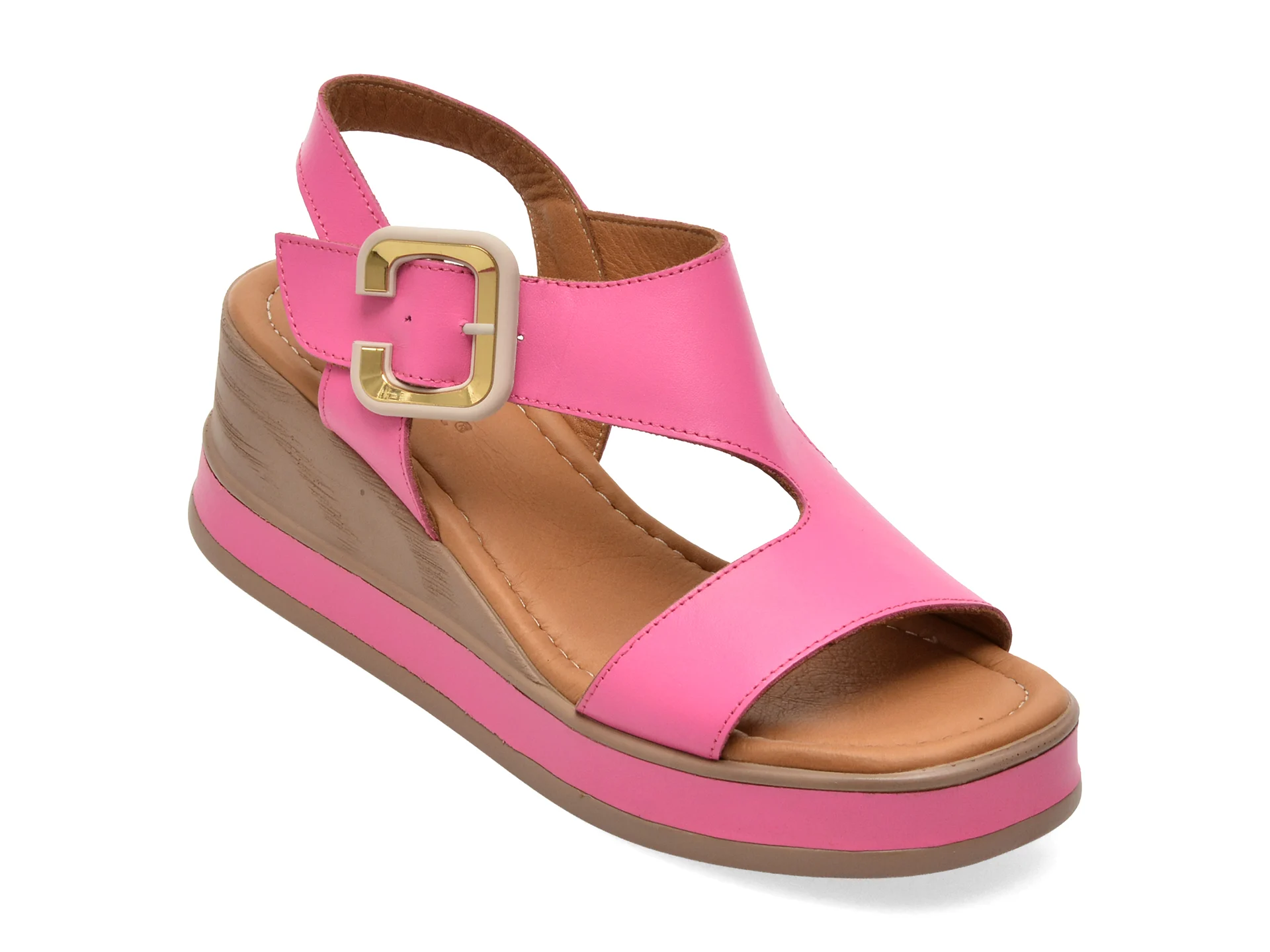 Sandale GOLD DEER fucsia, 22071, din piele naturala