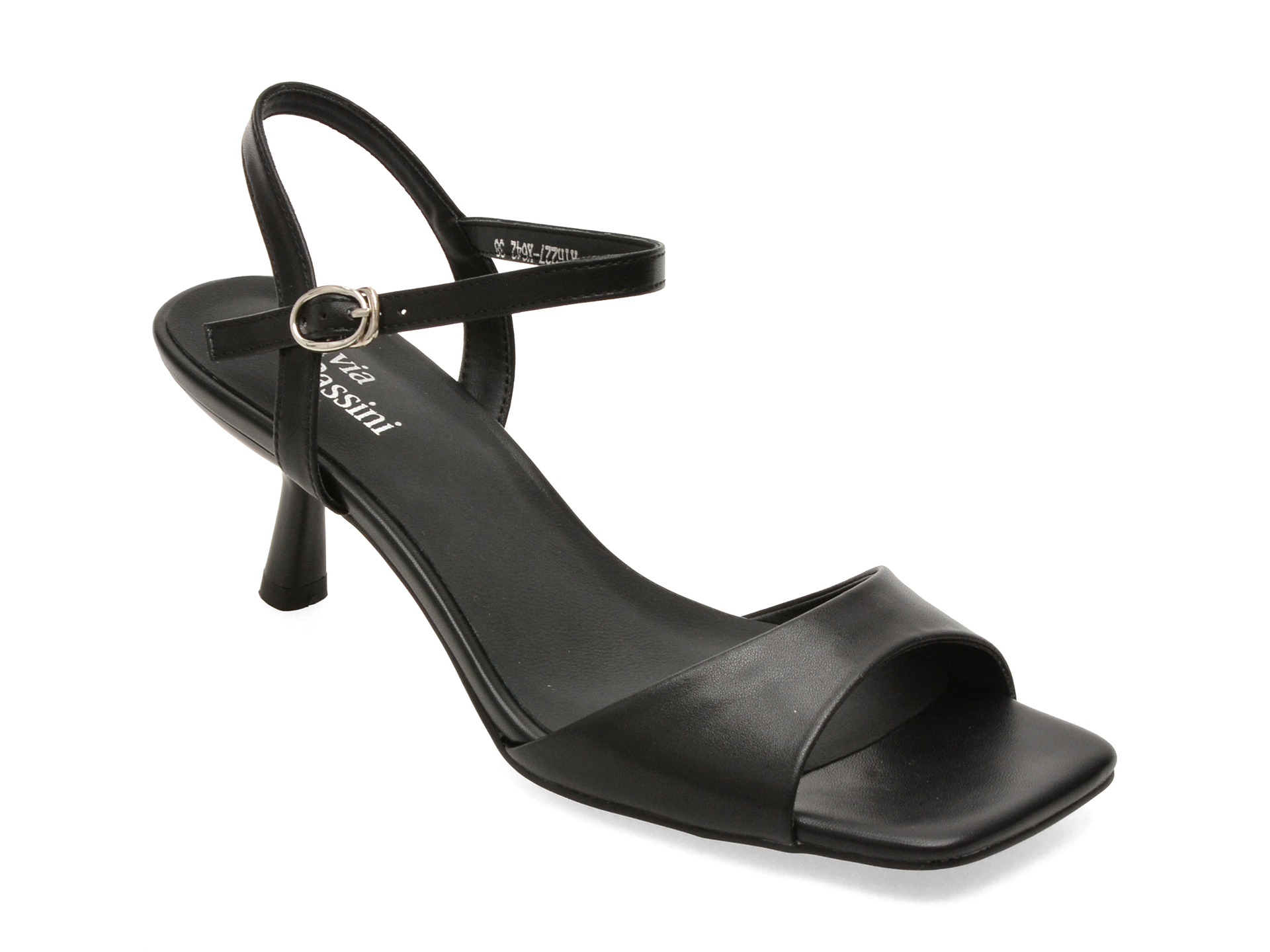 Sandale elegante FLAVIA PASSINI negre, X642, din piele naturala