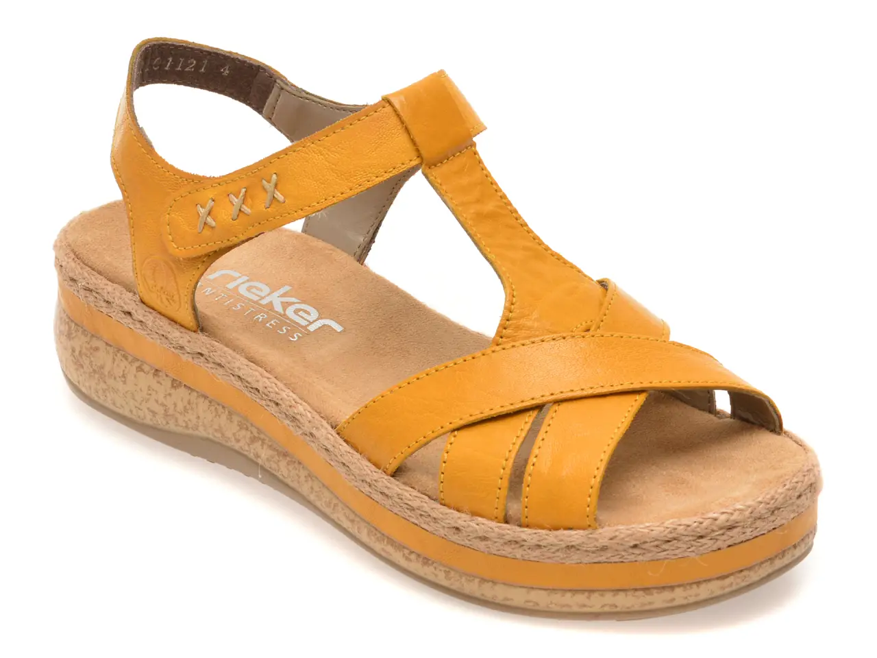 Sandale RIEKER galbene, V0919, din piele naturala