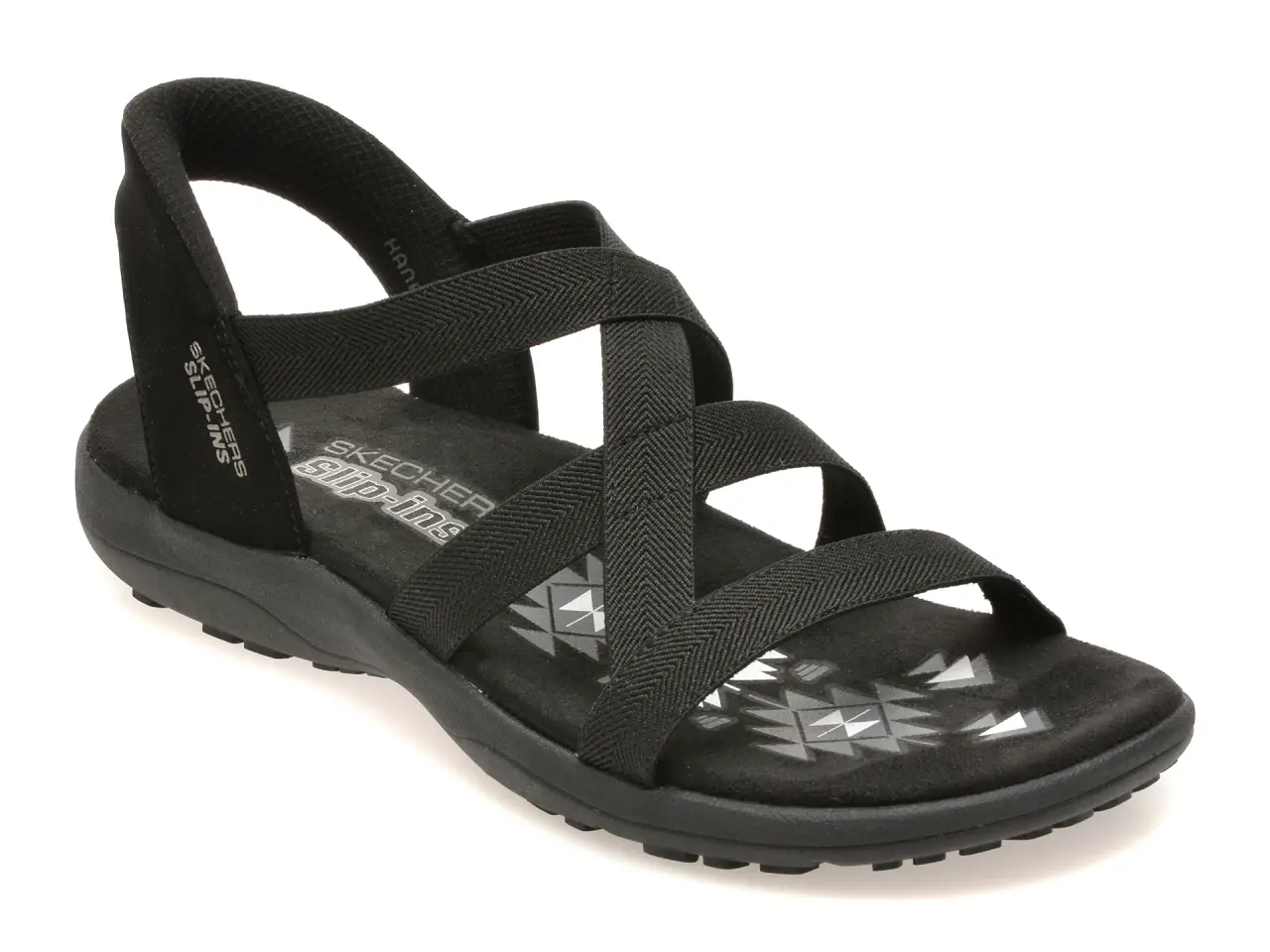 Sandale SKECHERS negre, REGGAE SLIM, din material textil