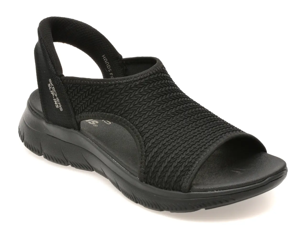 Sandale SKECHERS negre, SUMMITS, din material textil