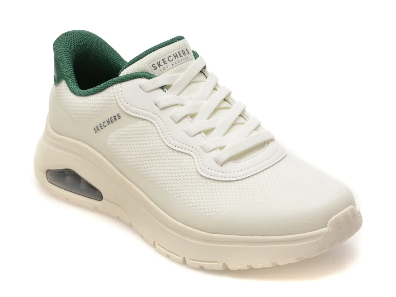 Pantofi sport SKECHERS albi, UNO FLEX, din material textil