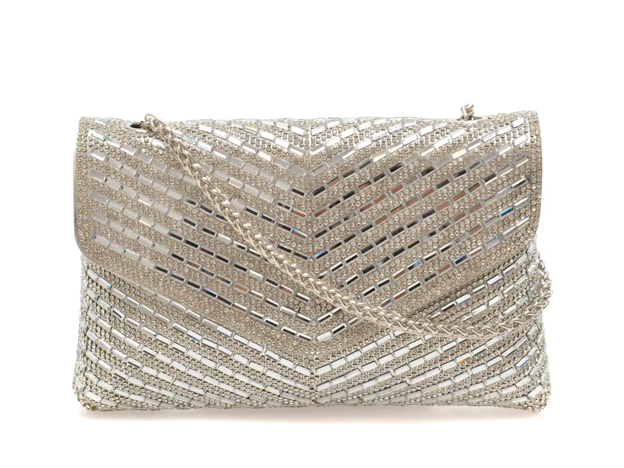 Geanta ALDO argintie, SPARKLEBAG 048, din piele ecologica