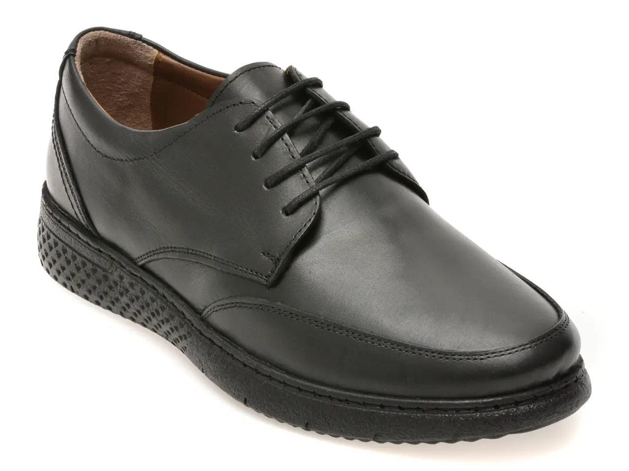 Pantofi BITE THE BULLET negri, RZ002, din piele naturala
