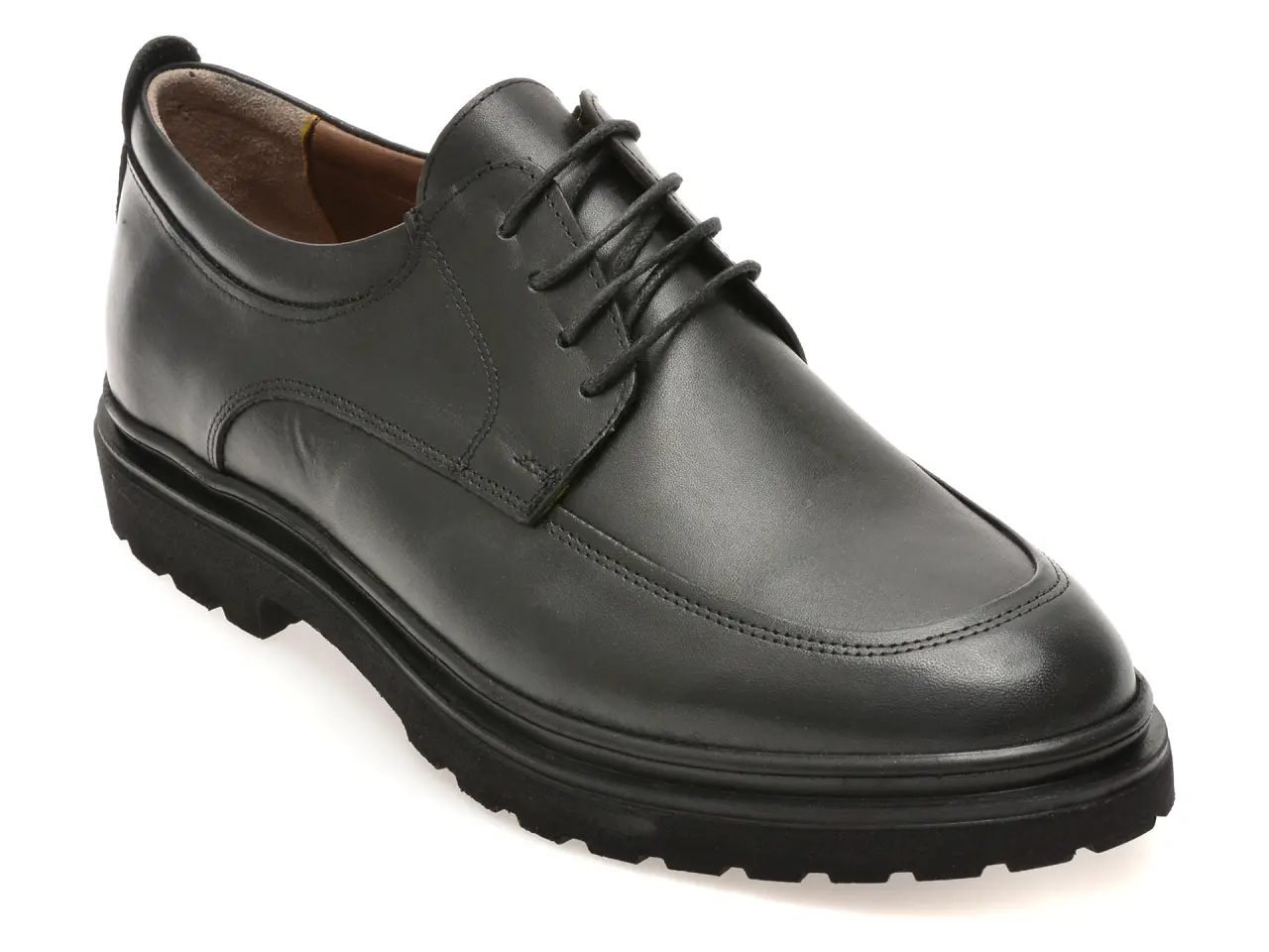 Pantofi BITE THE BULLET negri, RZ311, din piele naturala