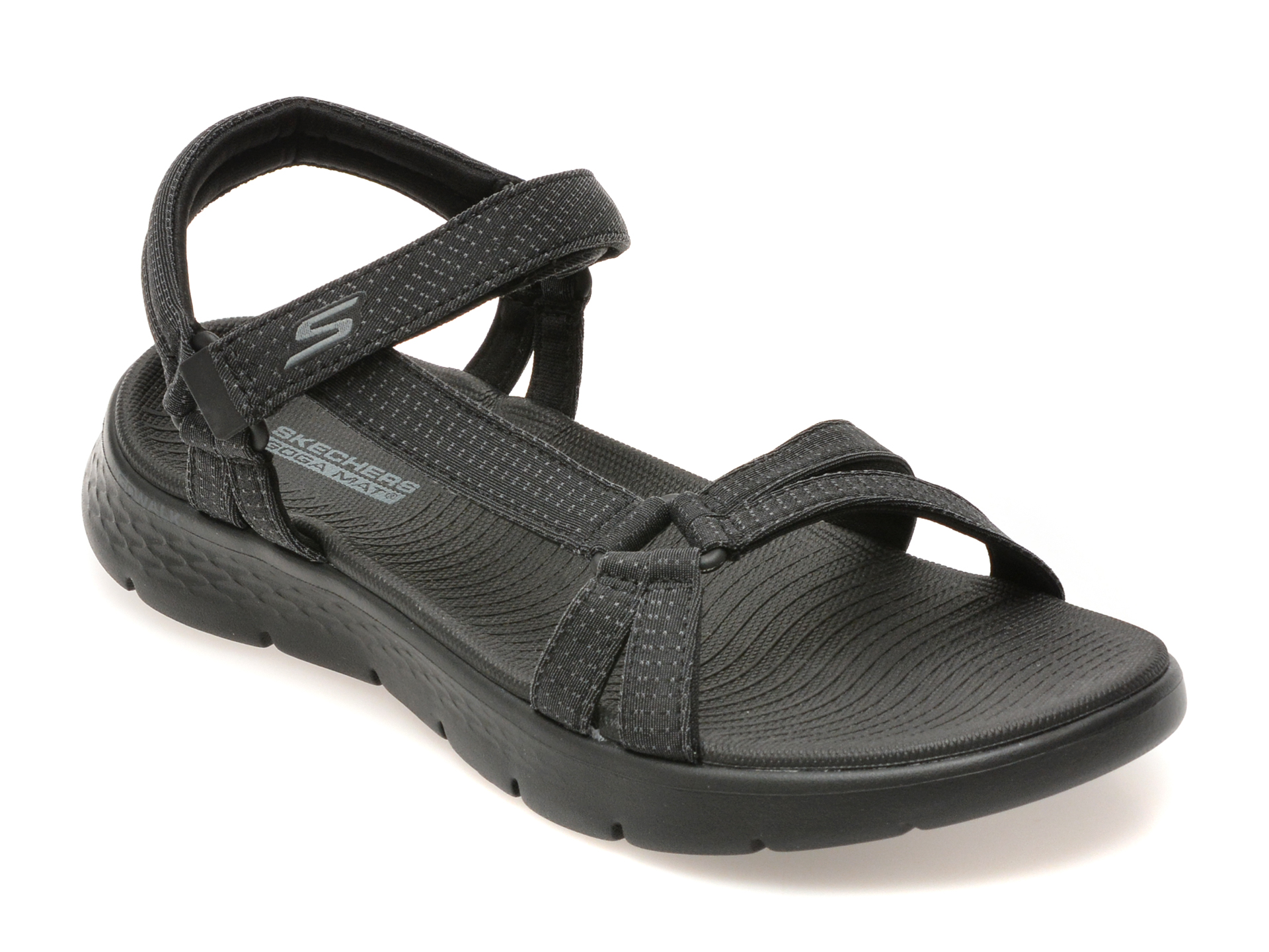 Sandale SKECHERS negre, GO WALK FLEX SANDAL, din material textil