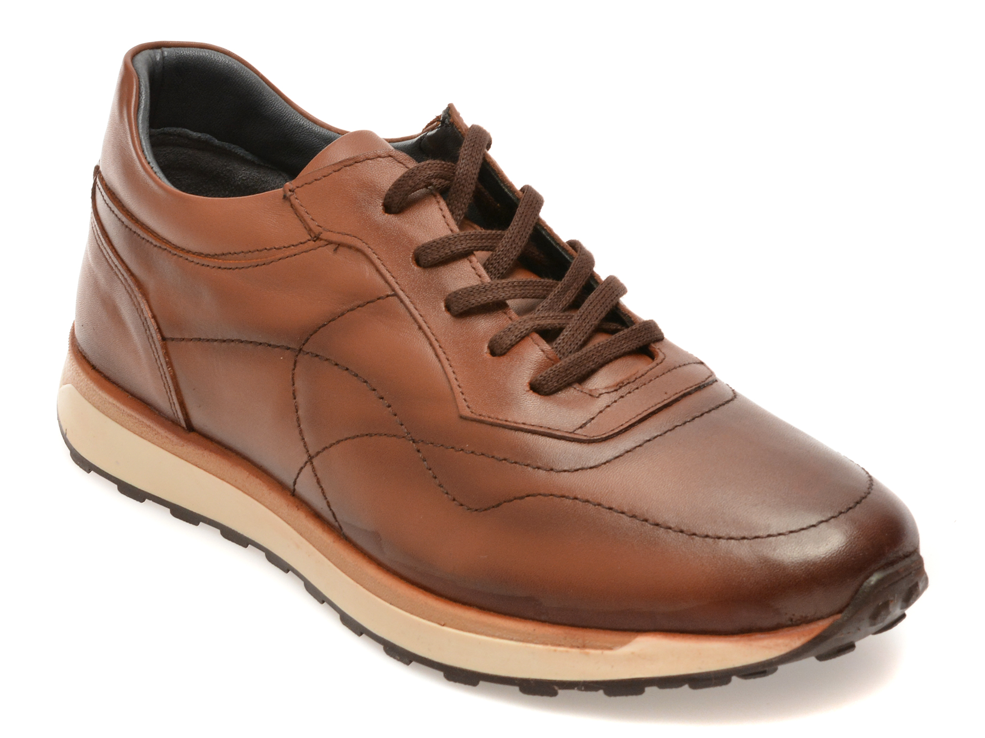 Pantofi sport BITE THE BULLET maro, RZ2027, din piele naturala