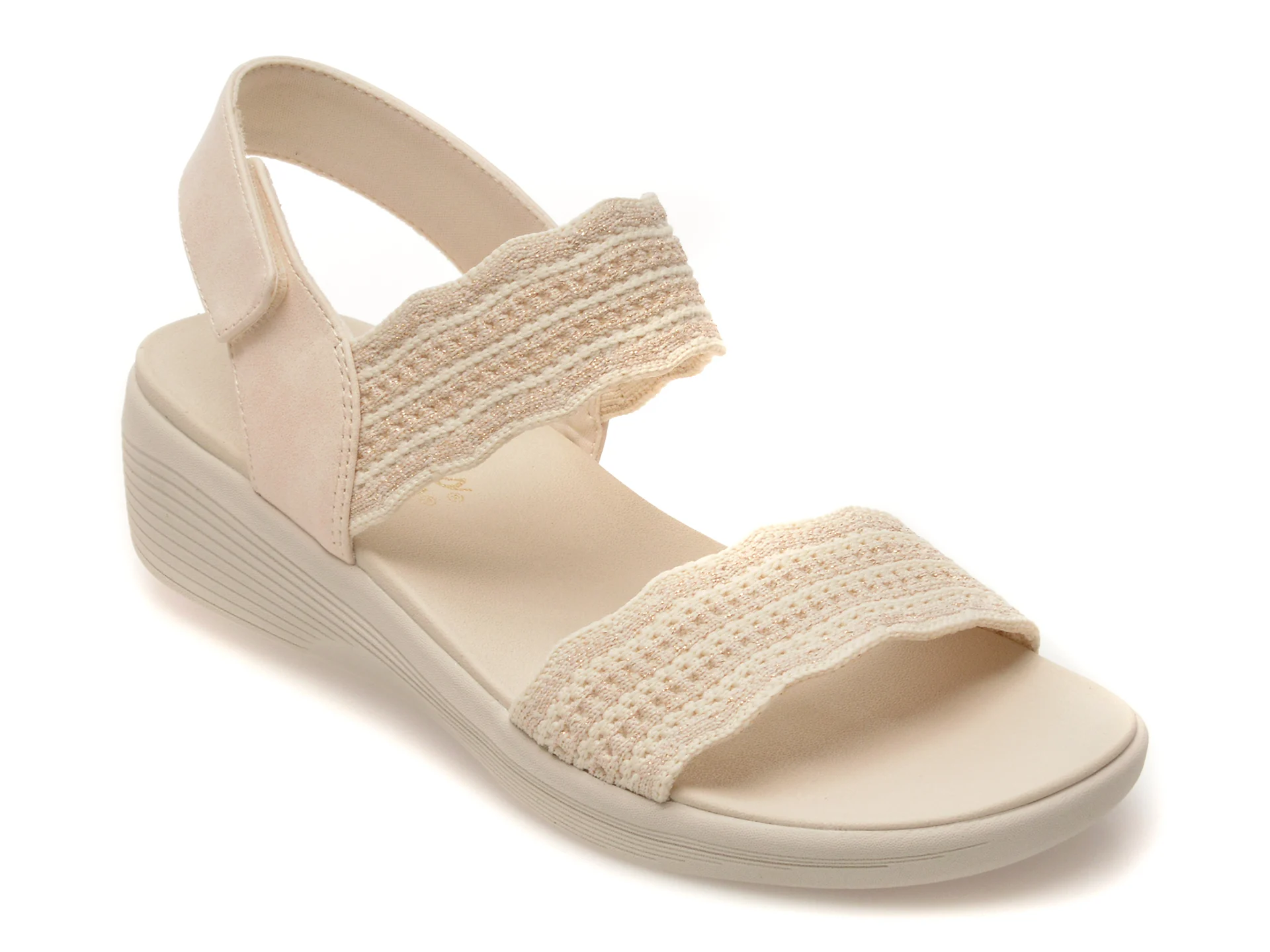 Sandale SKECHERS albe, ARYA, din material textil