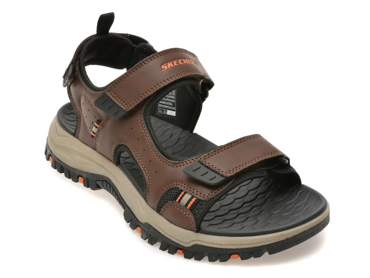 Sandale SKECHERS maro, PREWITT, din piele ecologica