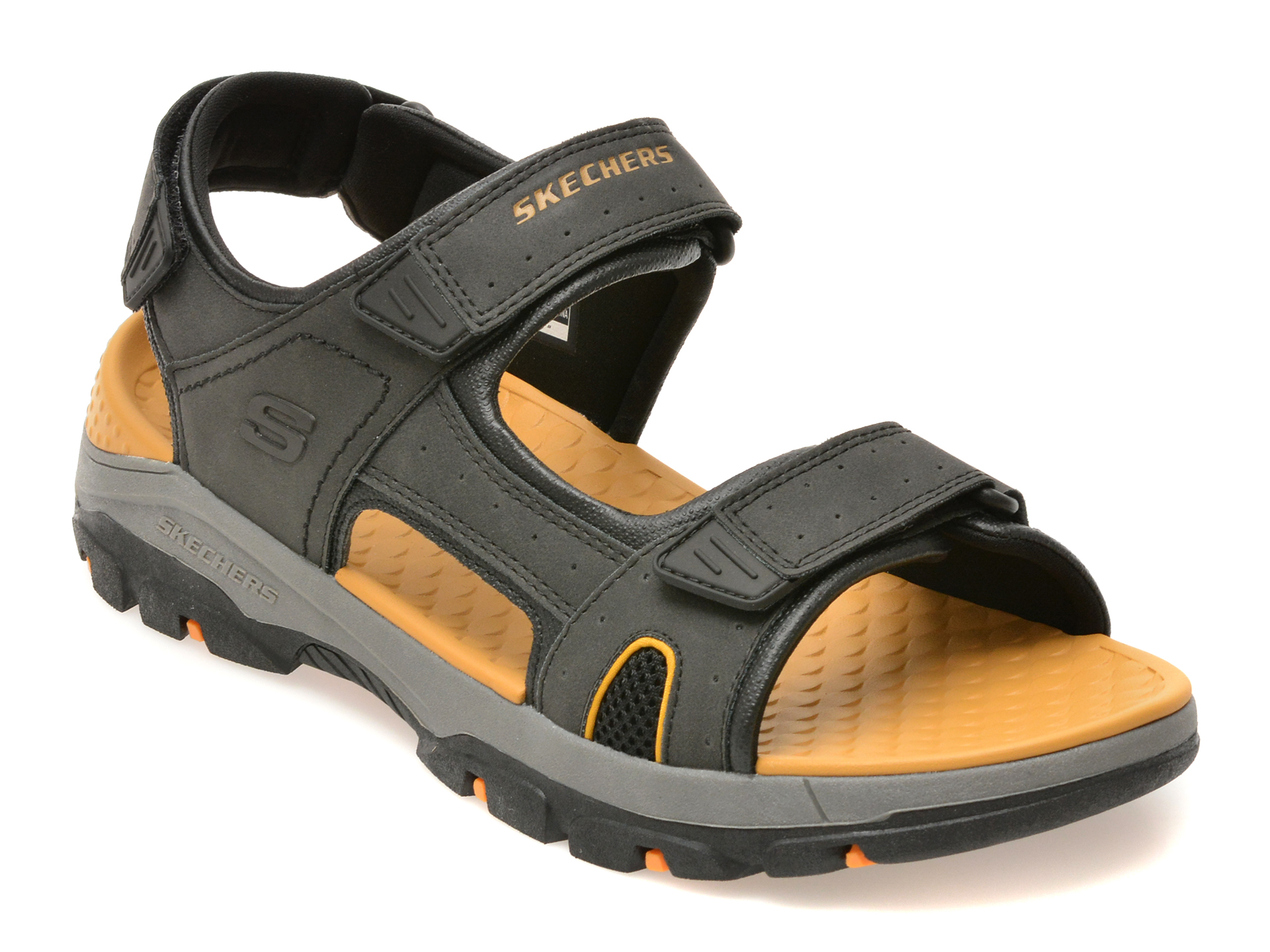 Sandale SKECHERS negre, TRESMEN, din piele ecologica