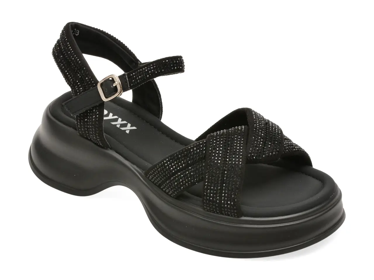 Sandale GRYXX negre, 8826, din material textil
