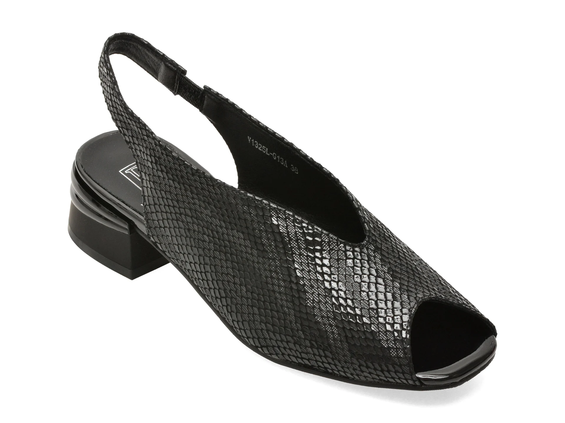 Sandale elegante FLAVIA PASSINI negre, 1325G13, din piele intoarsa
