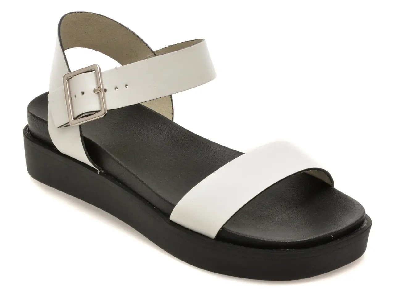 Sandale GRYXX albe, 376201, din piele naturala