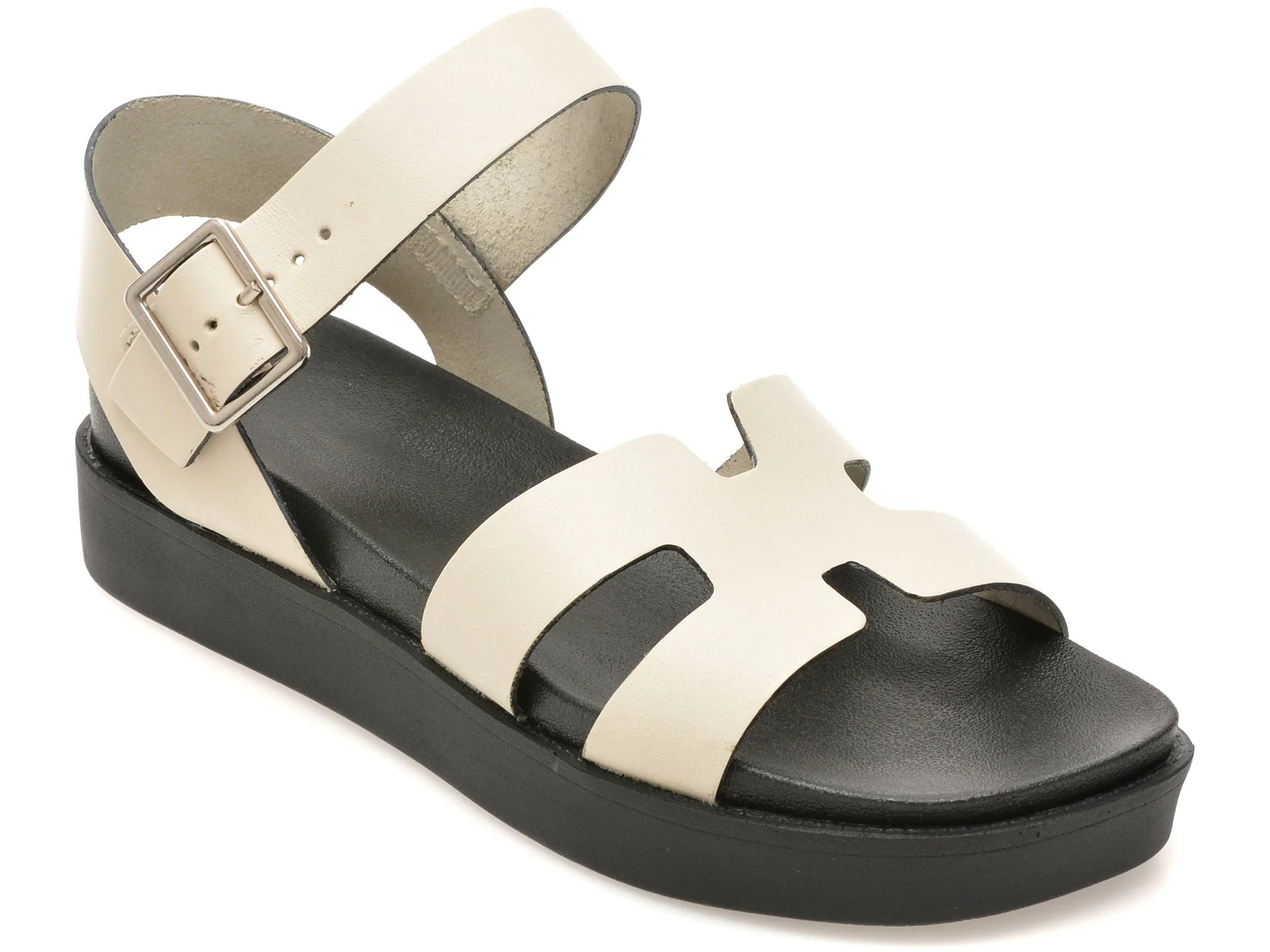 Sandale GRYXX albe, 376203, din piele naturala