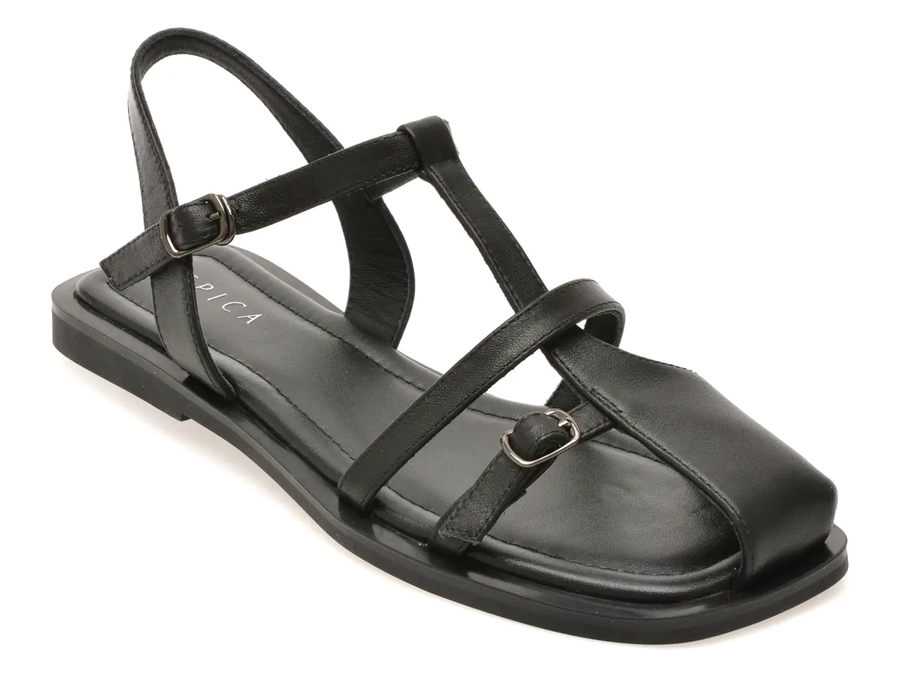 Sandale EPICA negre, 1512D33, din piele naturala