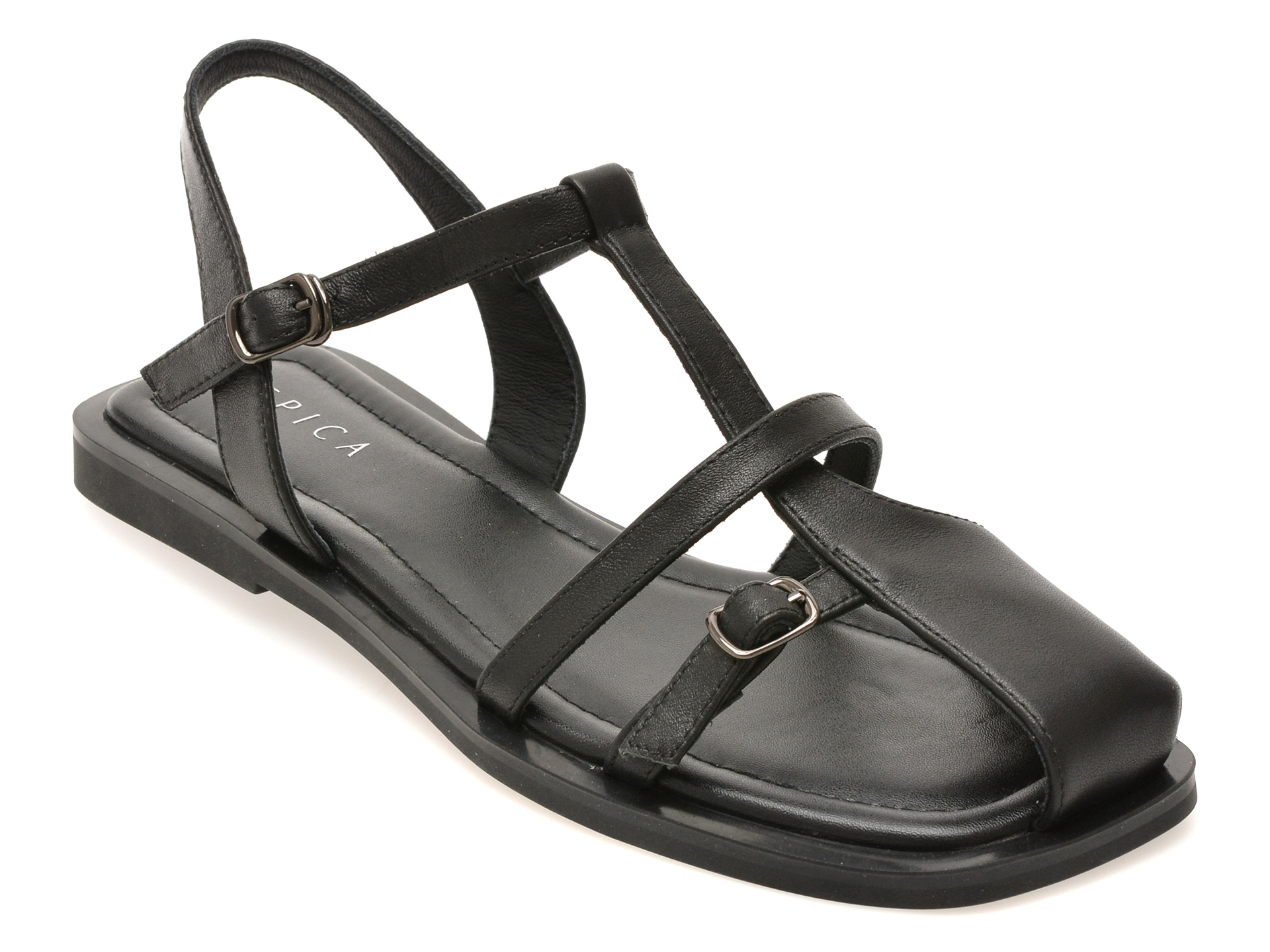 Sandale EPICA negre, 1512D33, din piele naturala