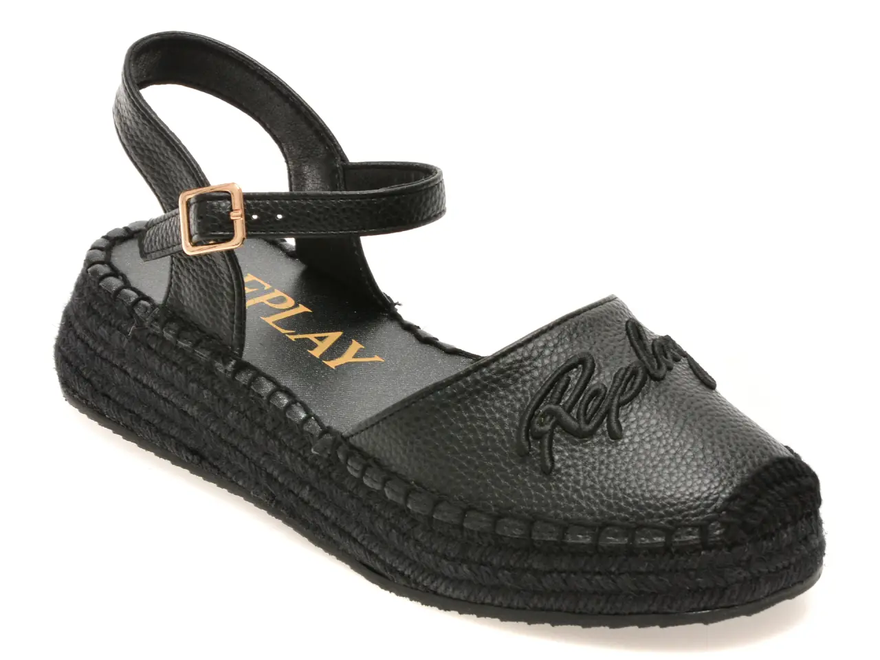Pantofi REPLAY negri, WF6T05S, din piele ecologica