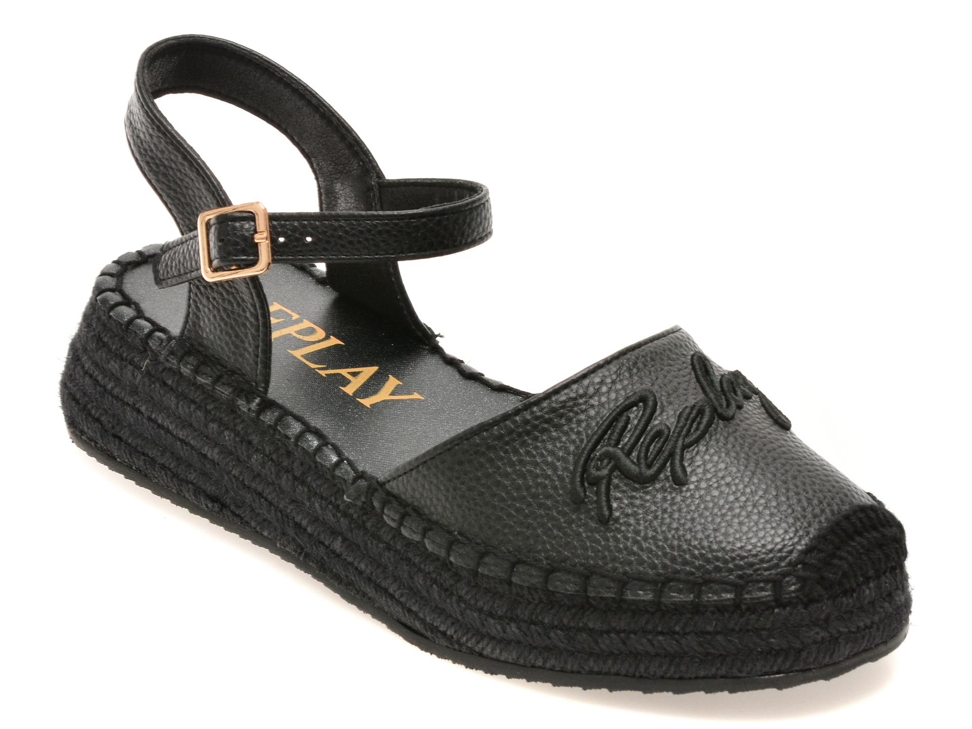 Pantofi REPLAY negri, WF6T05S, din piele ecologica