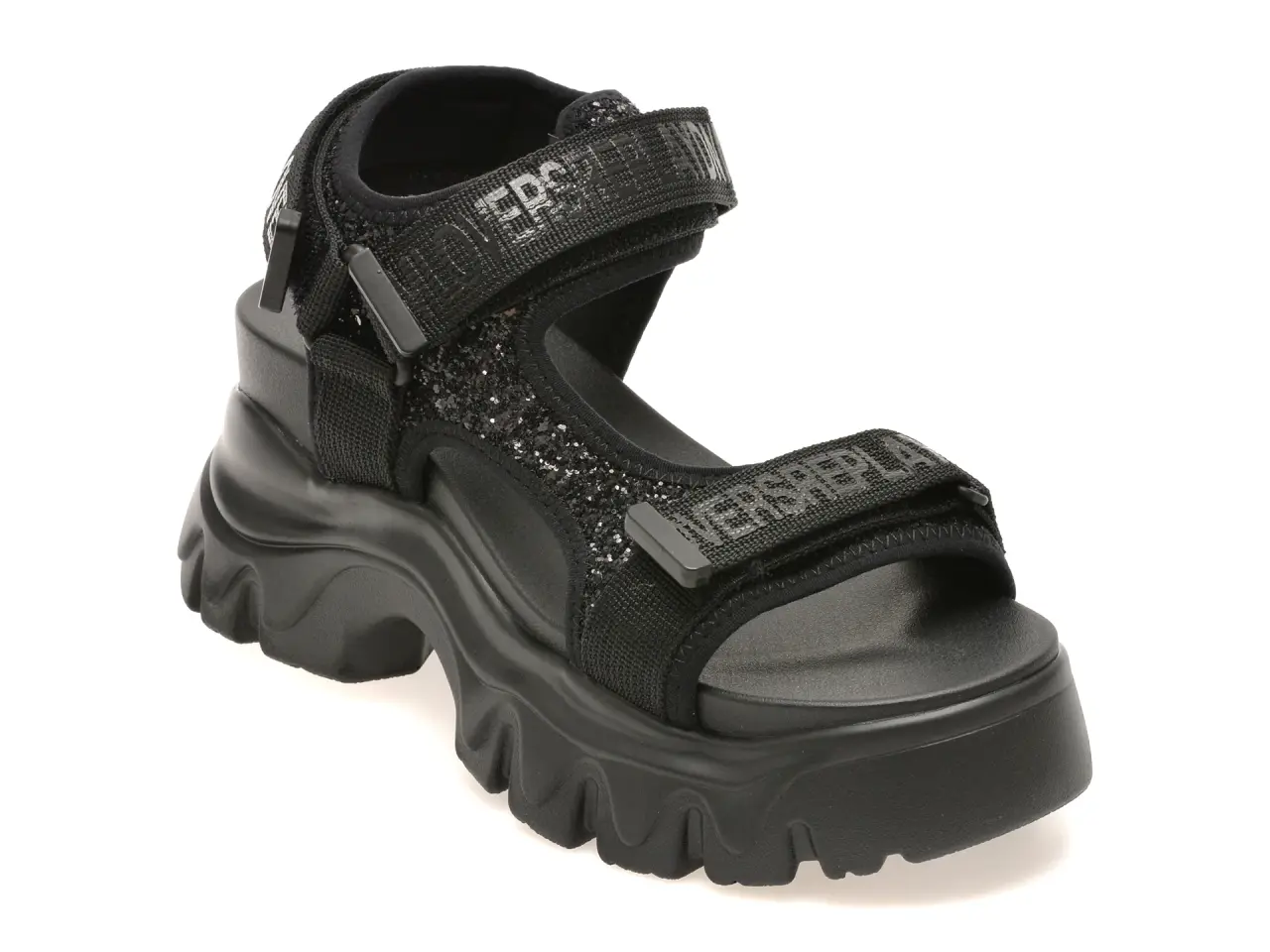Sandale REPLAY negre, WSIS03S, din piele ecologica