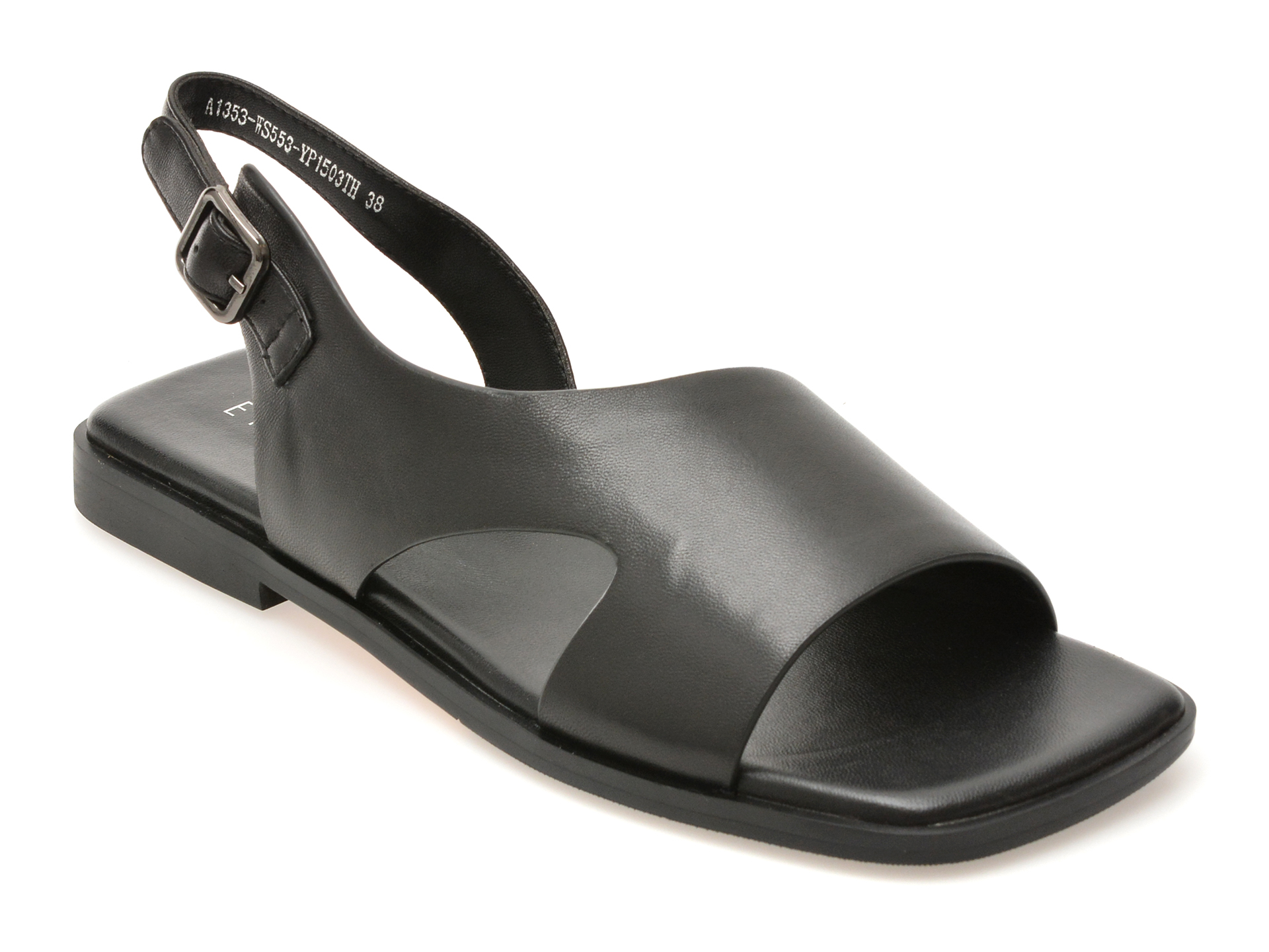 Sandale EPICA negre, A1353, din piele naturala
