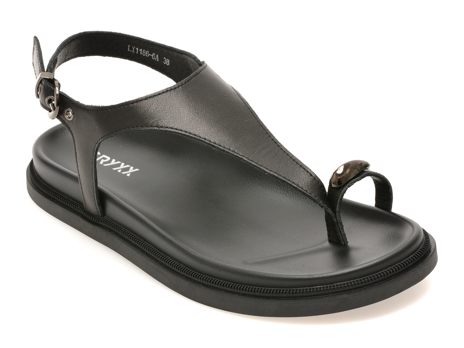 Sandale GRYXX negre, 1186, din piele naturala