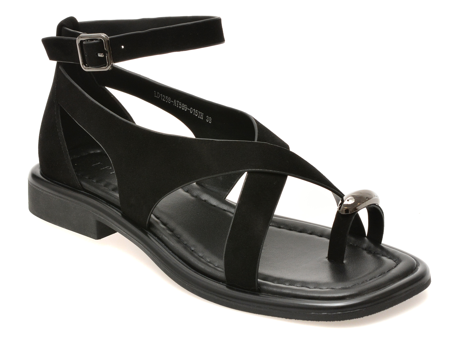Sandale EPICA negre, 1258589, din piele intoarsa