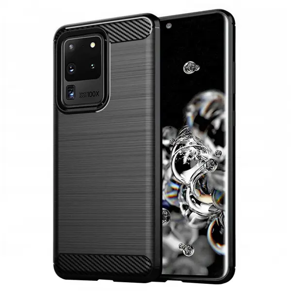 Husa pentru Samsung Galaxy S20 Ultra 5G G988 / S20 Ultra G988, Techsuit, Carbon, Neagra