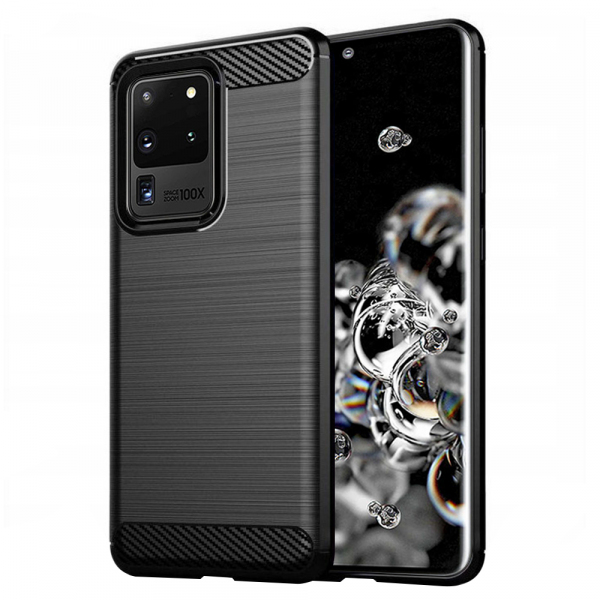 Husa pentru Samsung Galaxy S20 Ultra 5G G988 / S20 Ultra G988, Techsuit, Carbon, Neagra